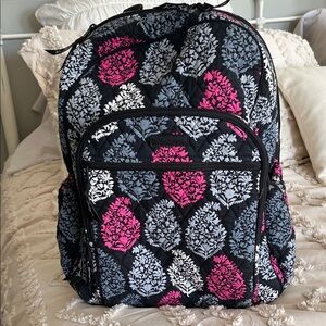 Vera Bradley Northern Lights Black/Pink Quilted Backpack